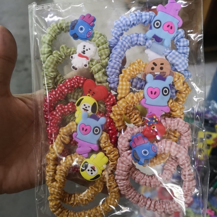 Srunchie Rambut Wanita Cartoon Elastis Daily Fashion Import - Ikat Rambut Cartoon / Ikat Rambut Sanrio/ Jepit rambut Sanrio/ Aksesoris Rambut Sanrio