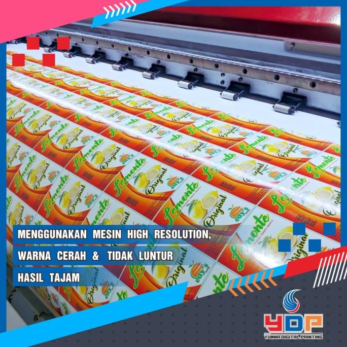 

cetak stiker vinyl/transparan label makanan/minuman meter satuan