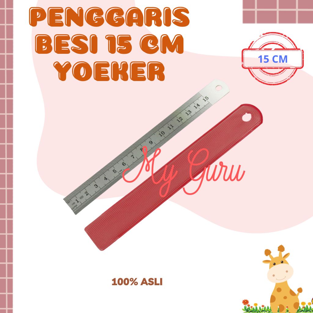 

[PCS] RULER/GARISAN / PENGGARIS BESI STAINLESS 15 CM YOEKER