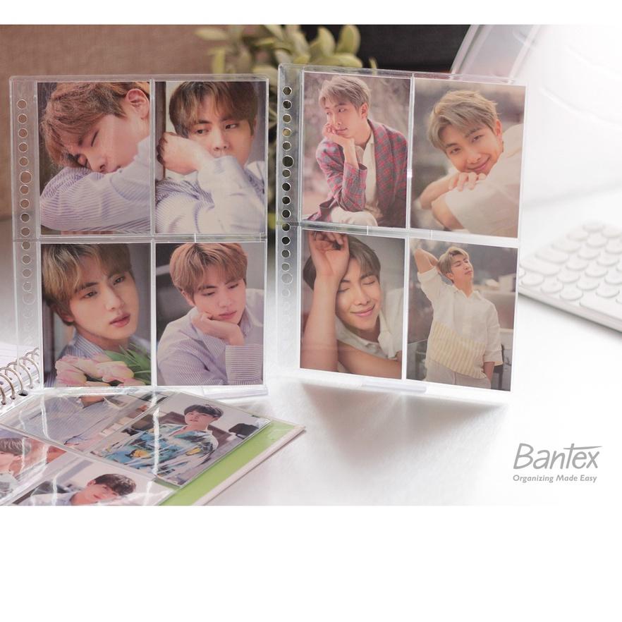 

❂❂❂ Bantex Photocard Collector Pocket Sleeve A5 4P for 2 Ring/20 Ring Binder 2150 08