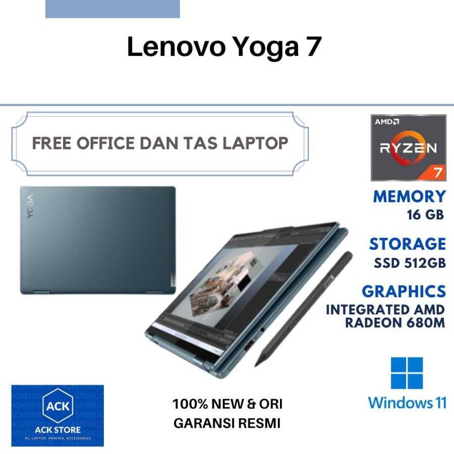 Lenovo Yoga 7 1DID R7-6800U 16G SSD 512 OLED W11 OHS