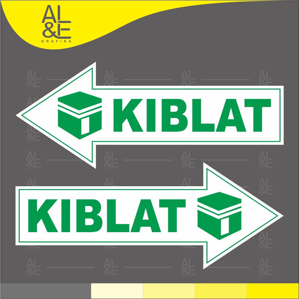 

005 STIKER ARAH KIBLAT SHOLAT _ VYNIL STIKER RITRAMA INDOOR UK 25 X 10 CM