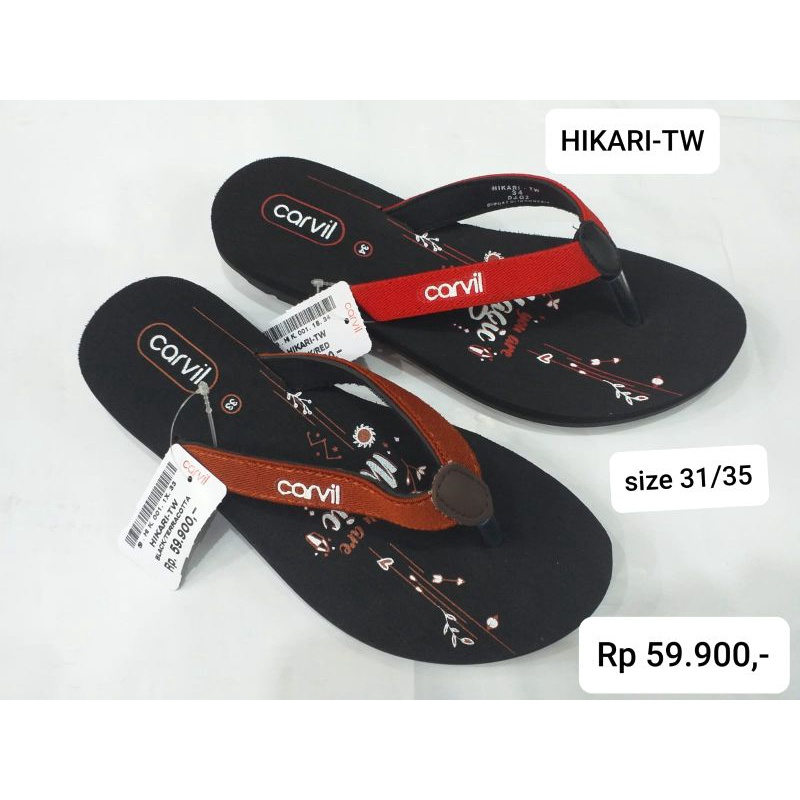 Sandal Anak Cewek Carvil Original Sendal Anak Perempuan Anti Slip Ringan Bisa CO