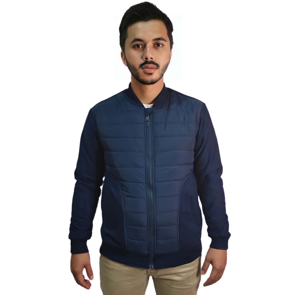 [GARMOST] JAKET BISBOL TERBARU FLEECE PARASUT POLYESTER NAVY BLUE