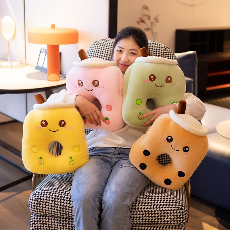 Mainan Bantal Guling Anak Cuddly Bubble Tea Boba Cup Plush Untuk Anak 70+karakter