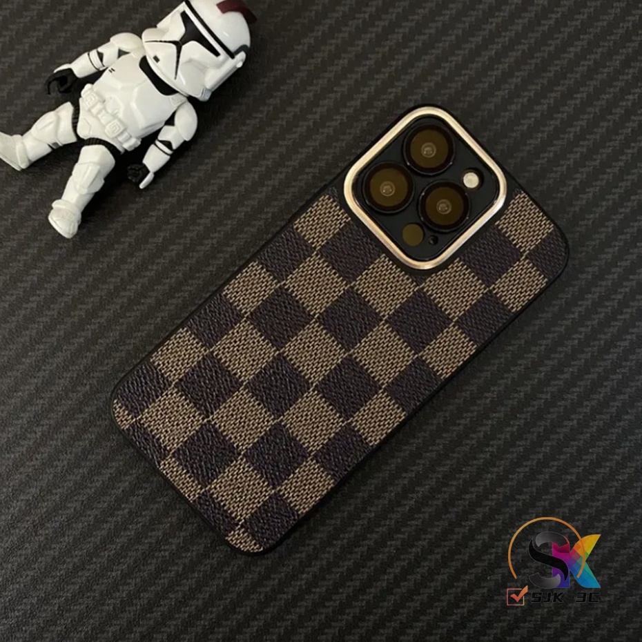 Case black Plaid High Quality Fashion With lens protection for iPhone 14 13 12 11 Pro Max CASE