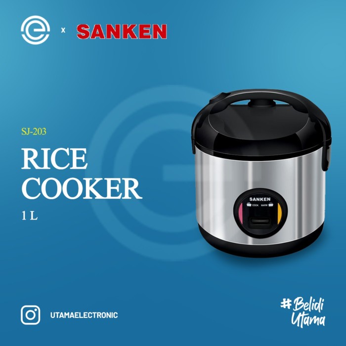 Sanken Rice Cooker Stainless 1 Liter Sj-203
