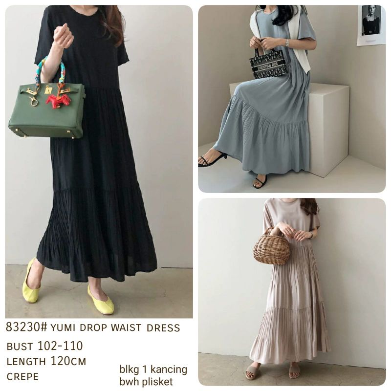 MDLV ~ 83230# Yumi Drop Waist Dress Maxi Import