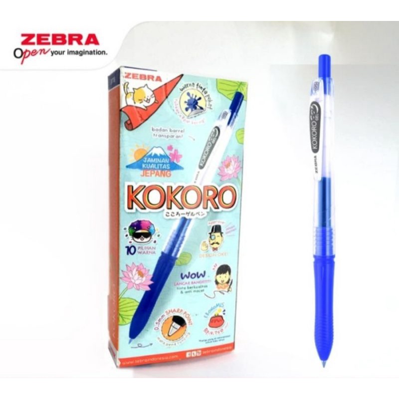 

Pulpen Gel Cetrek Zebra Kokoro Gel Retrack Biru 0,5 mm