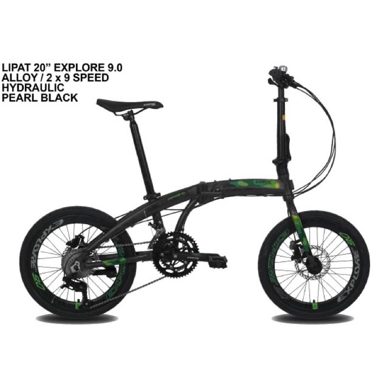 SEPEDA LIPAT 20inch EXOTIC EXPLORE 9.0 SELI 9 Speed Hidrolis FOLDING BIKE