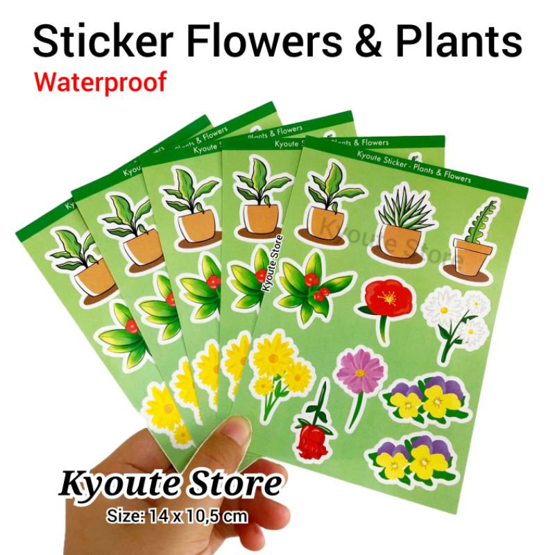 

Sticker Dekorasi Tema Bunga dan Tanaman (Flower & Plants) Kyoute Vinyl Matte A6 Waterproof Stiker Journal Planner Diary DIY