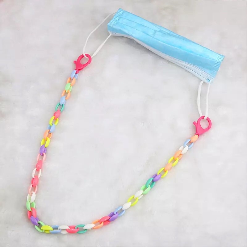 STRAP KALUNG MASKER RANTAI WARNA /TALI MASKER LANYARD / TALI MASKER  RANTAI AKRYLIK KOREA