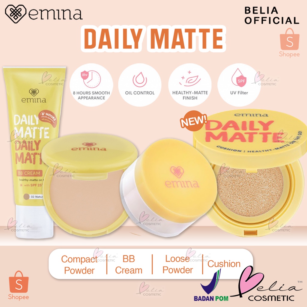 ❤ BELIA ❤ EMINA Daily Matte Loose Powder 20g | Compact Powder | BB Cream | Bedak Tabur | Bedak Padat