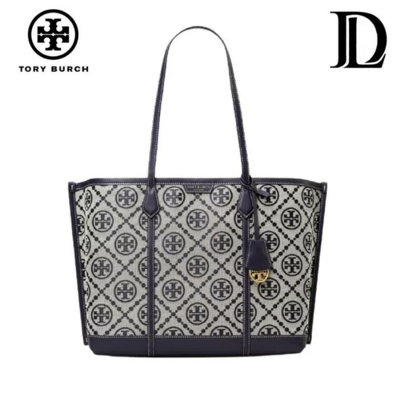 T MONOGRAM JACQUARD TOTE BAG ⁣⁣⁣
