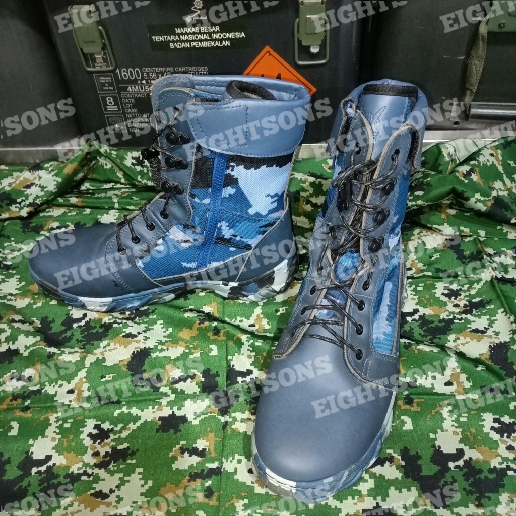 SEPATU PDL JATAH TNI AU SEPATU PDL BOOTS JATAH TNI AU Tentara Angkatan Udara Loreng Biru