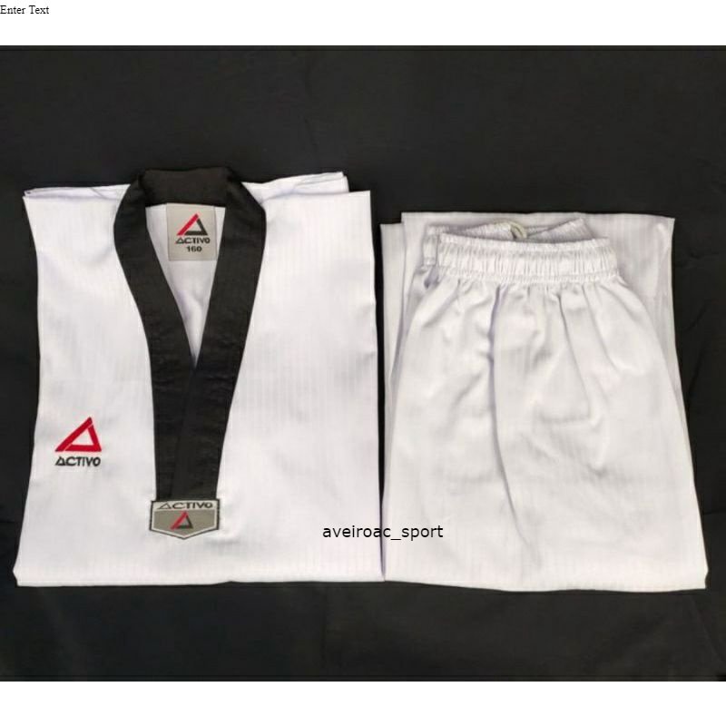 (ZYD) Dobok SENDY ACTIVO/BOW/GOLD senior Seragam Taekwondo kerah hitam