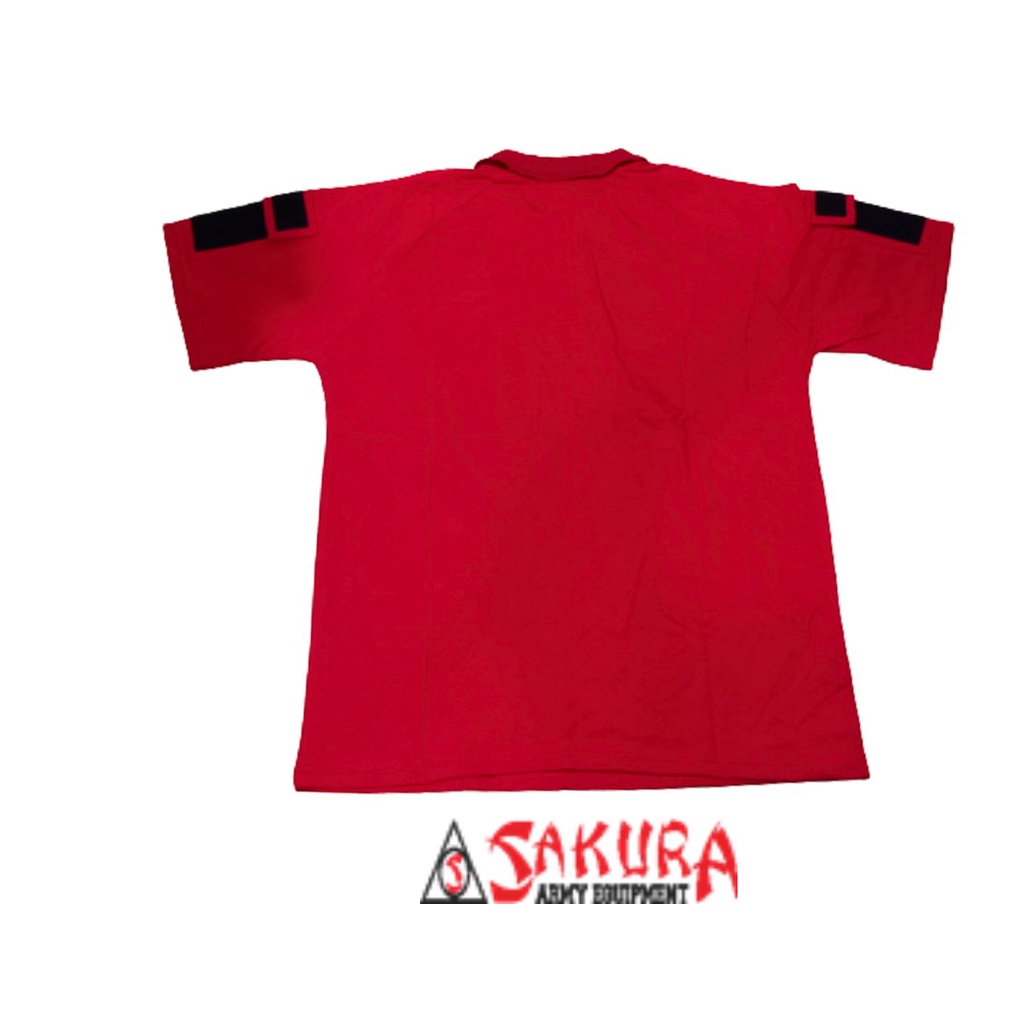 Kaos Polo Kaos Kerah Tactical Polos Merah Lengan Pendek