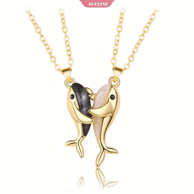 Fashion new whale love Pasangan Kalung magnet Pria Dan Wanita Kalung Hadiah Hari Valentine Grosir [ZXL]