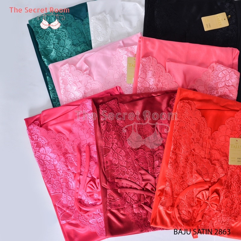 TALLY BAJU TIDUR / LINGERIE 2863 I FREE SIZE I BAHAN SATIN MIX RENDA