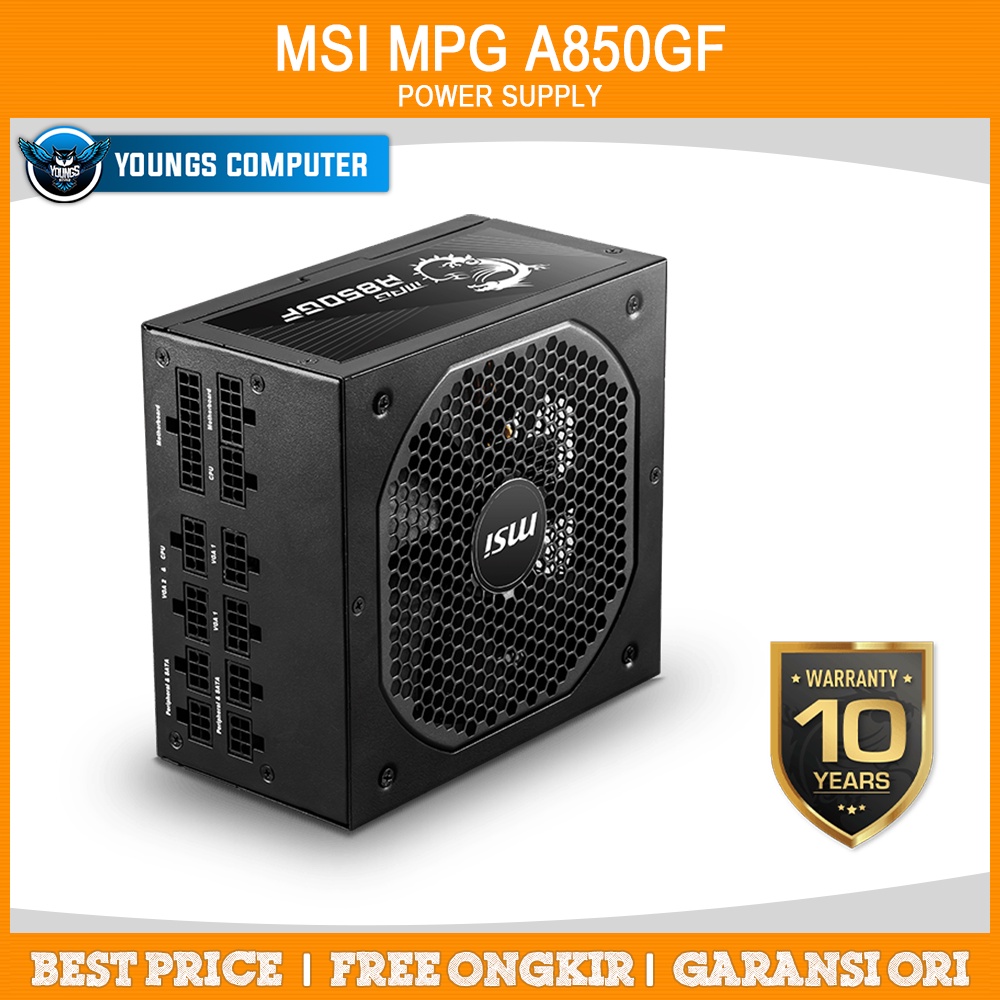 MSI MPG A850GF 850W 80+ GOLD FULL MODULAR PSU POWER SUPPLY GRNSI 10THN