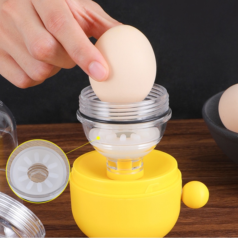 Untuk Mencampur Telur Manual Tali Tarik Bertenaga Golden Egg Maker Portable Pengaduk Telur Kuning Putih Gadget Dapur Egg Scrambler Shaker