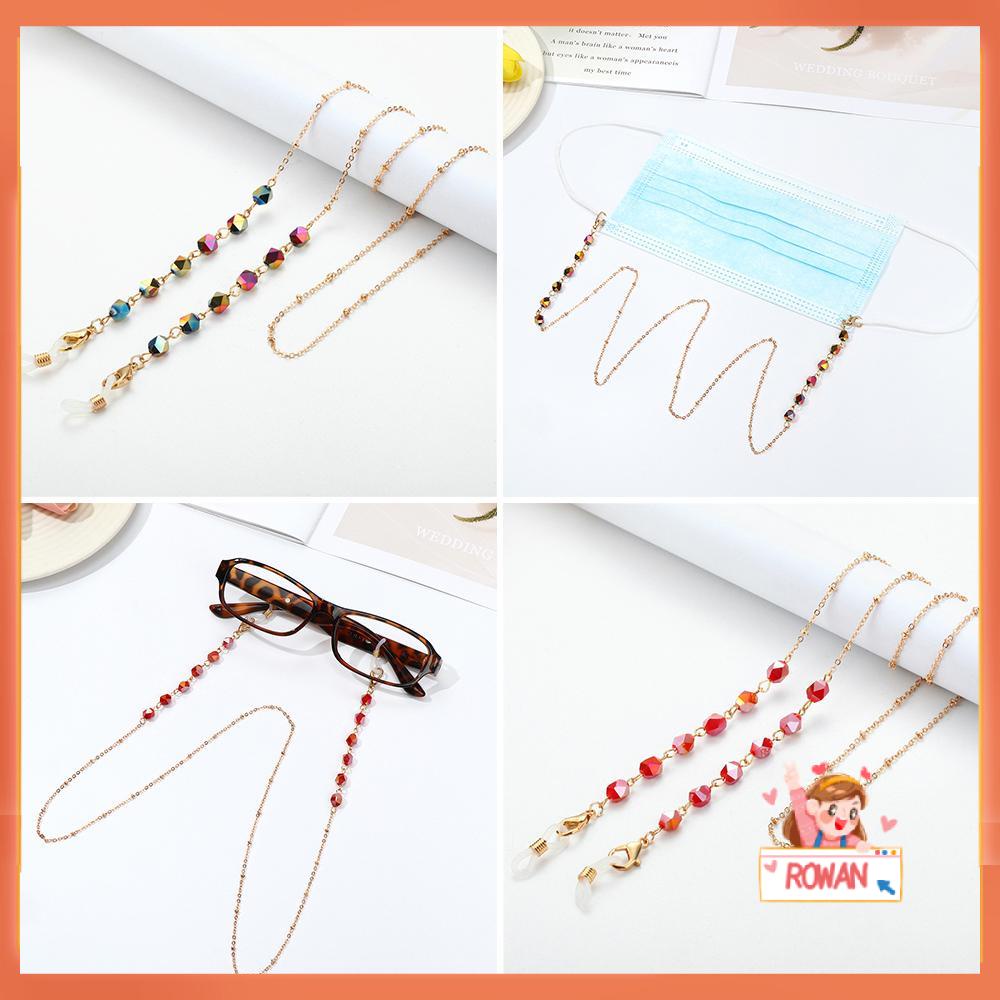 R-flower Kacamata Rantai Wanita Pria Adjustable Kristal Sunglasses Lanyards