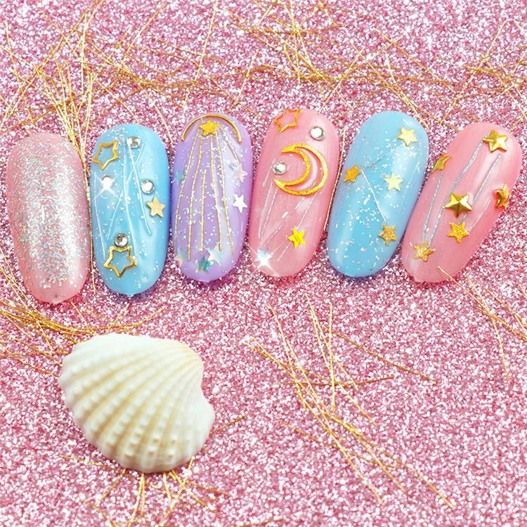 Gold Silver kawat nail art nail string hiasan kuku nail art