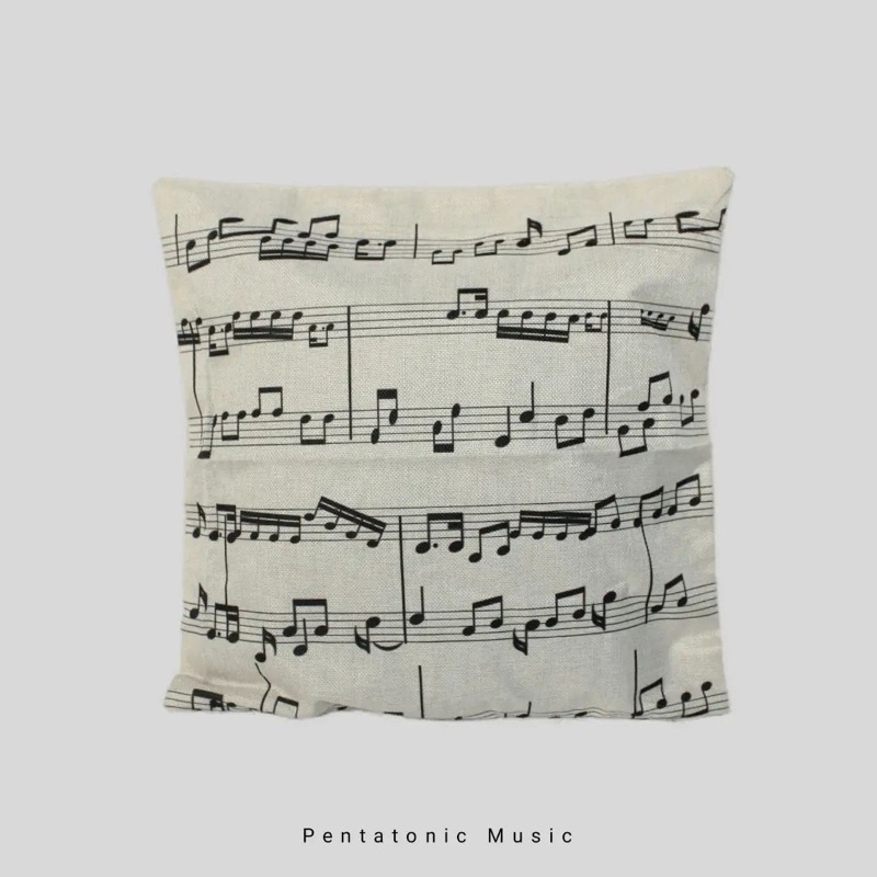 Sarung Bantal Sofa motif Musik Music Cushion Cover Aksesoris Not Balok Gift Dekorasi