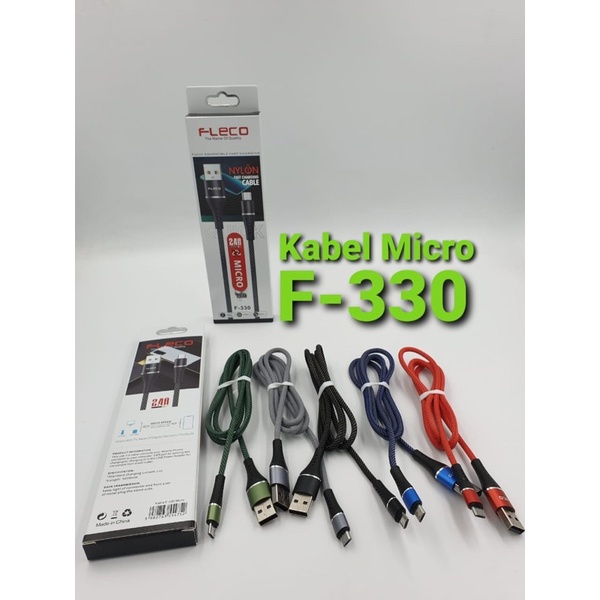 PROMO KABEL DATA FLECO F330 MICRO TYPE C SUPPOR FAST CHARGING 2.4A NYLON METAL PREMIUM Promo Sen