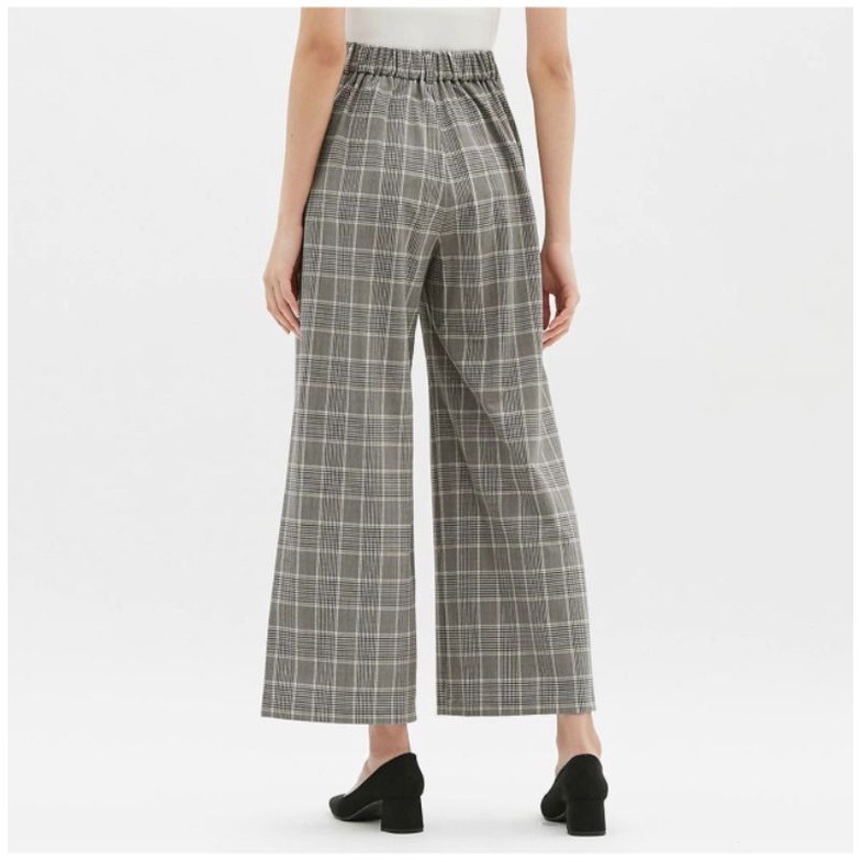 GU plaid wide leg pants