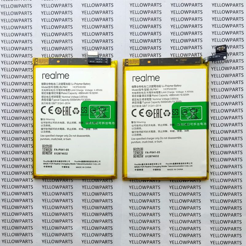 BATT BATTERY BATRE BATERAI BATEREI REALME 8 BLP841 ORIGINAL