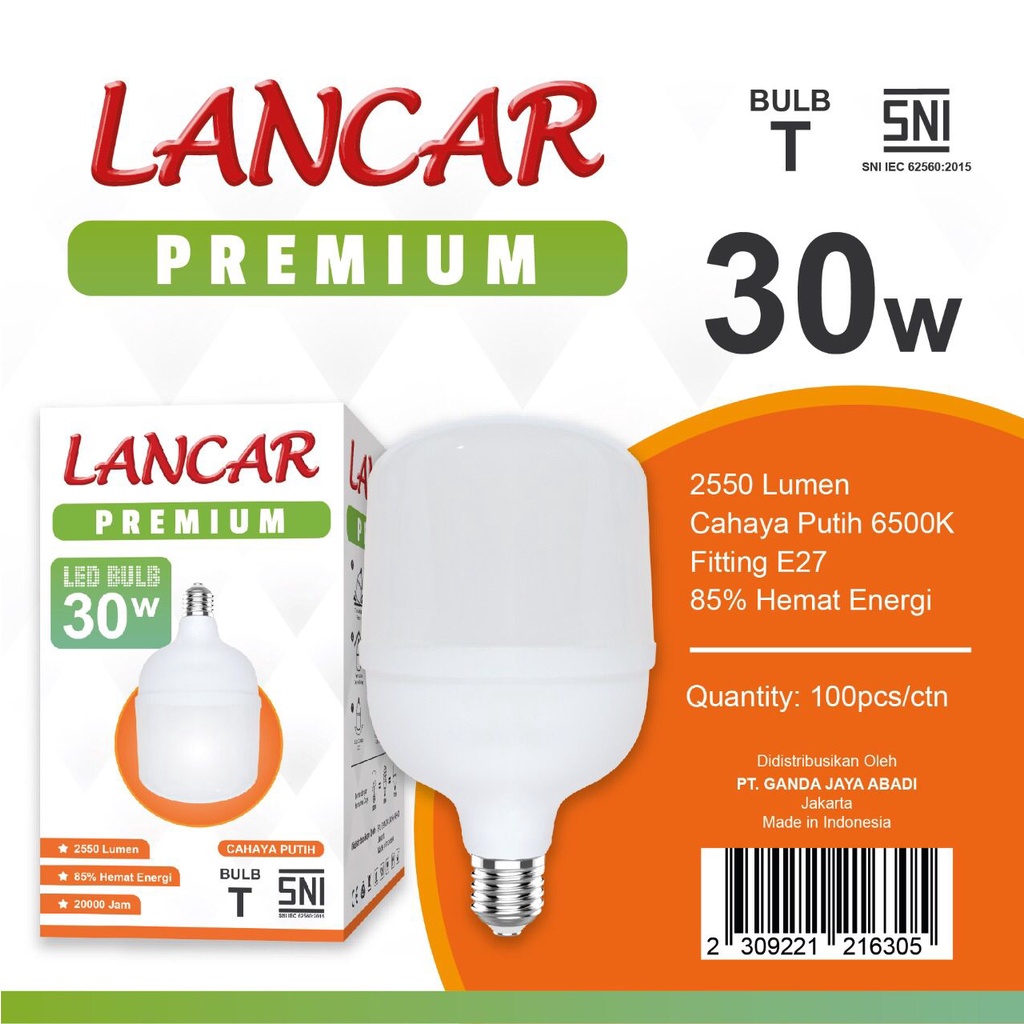 Capsule Lampu Led LANCAR PREMIUM T Bulb 30w 30 Watt Bohlam Led Kapsul