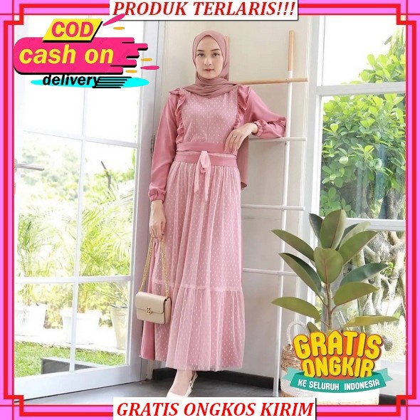 Gamis Mewah Elegan Terbaru 2022 Import - Jasmine Maxy Dress - Baju Hitam Wanita Oversize Ld 110 Size