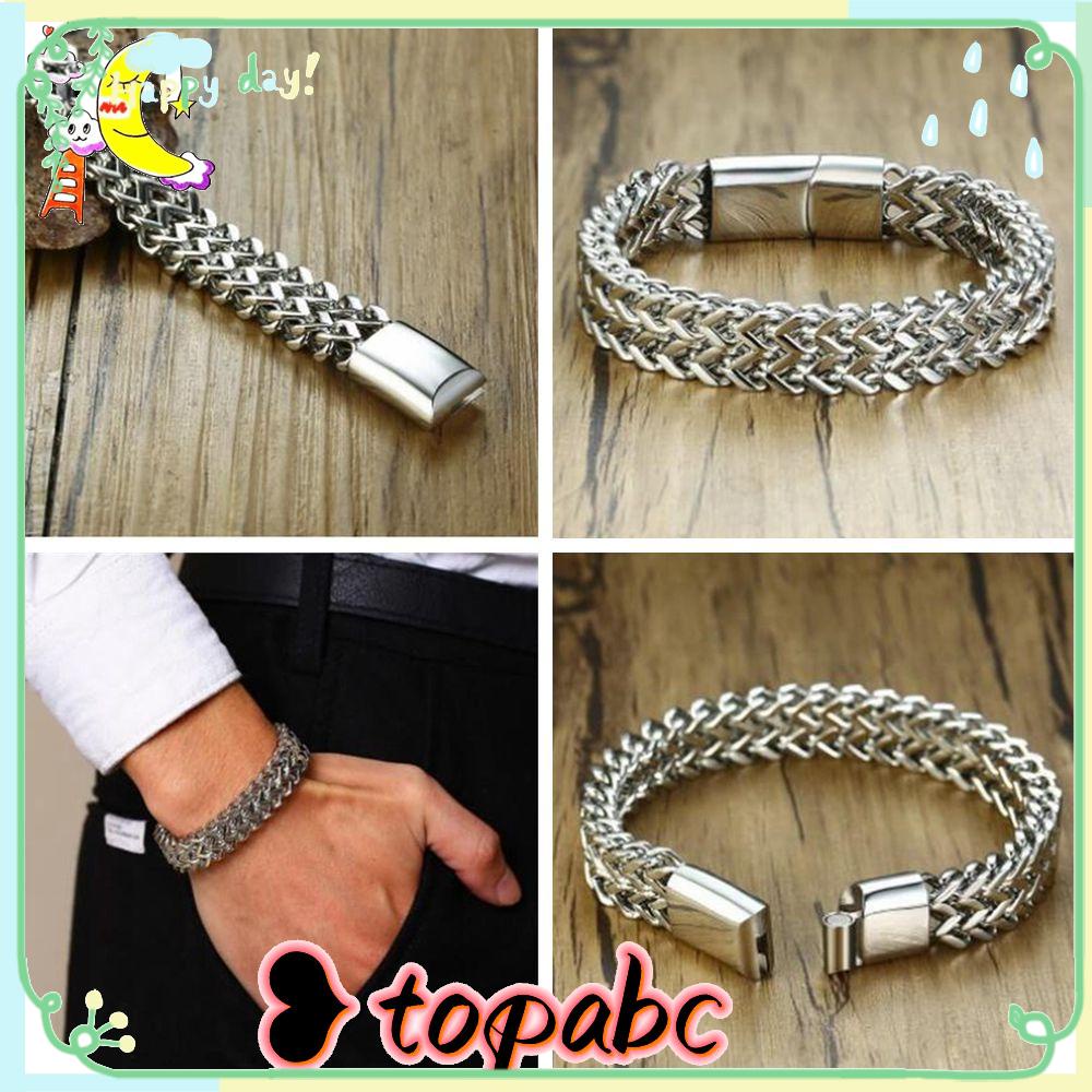 Top Link Rantai Gelang Warna Emas Pria Link Rantai Bangle