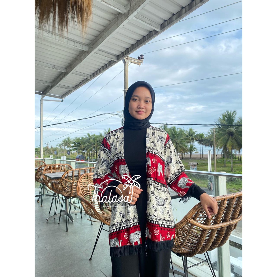 Baju Wanita Cardigan Pendek / Short Cardigan / Short Outer / Outer Wanita / Baju Pantai Wanita Gajah