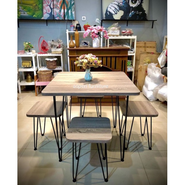 Meja teras 4 kursi (khusus manado)