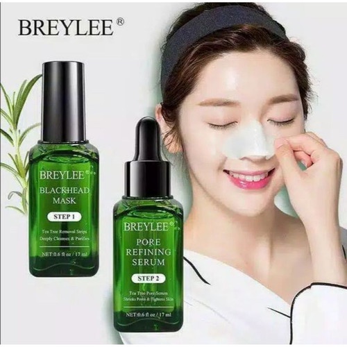 BREYLEE Step1 &amp; Step2 Blackhead Remover Set Step1 Blackhead Mask Step2 Pore Minimizer Serum