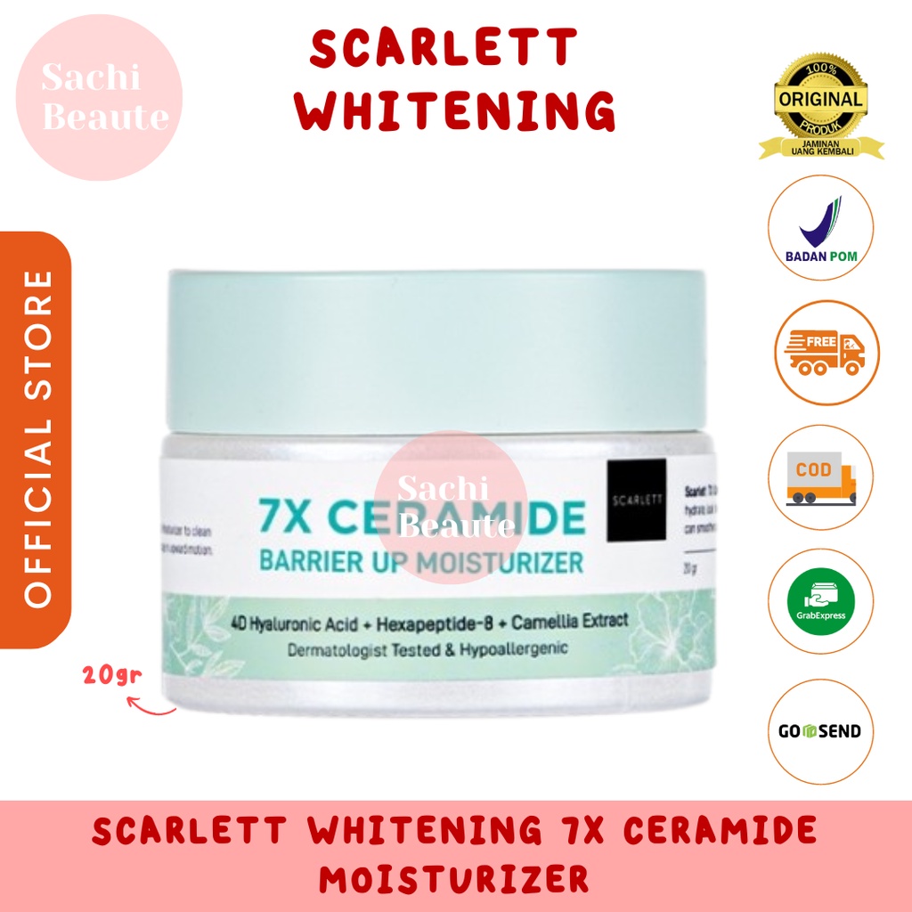 Scarlett Whitening 7X Ceramide Moisturizer Menjaga Kelembapan Kulit dan Merawat Skin Barrier