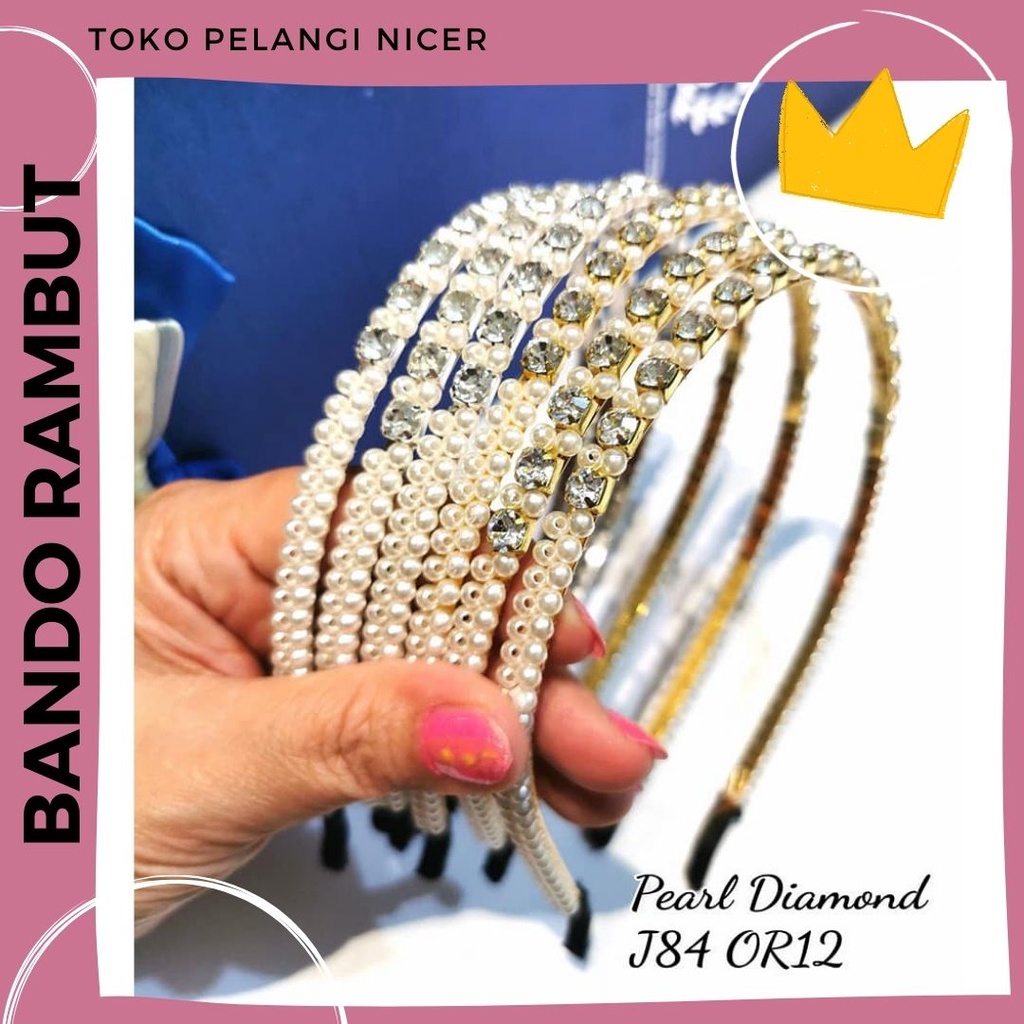 Tokopelanginicer Bando fashion Wanita Permata Korea Mewah kekinian - Bendo Bandana Fashion