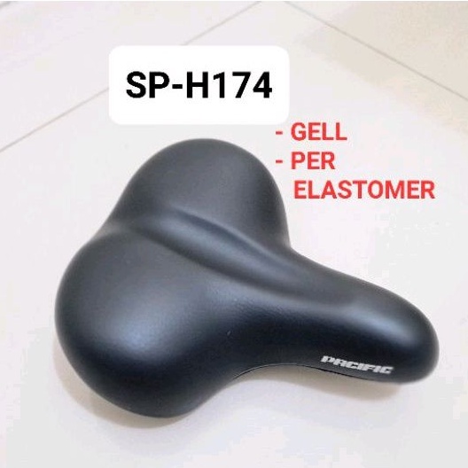 Pacific SP-H174 Saddle Sepeda Gell Super Nyaman Empuk Sadel Sepeda Mini Jel Per Elastomer Jok Jog Mini City Bike Mtb