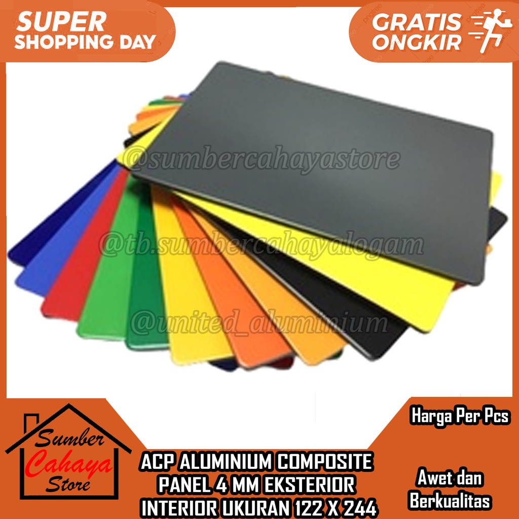 ACP 4mm Alumunium Composite Panel 4 mm Aluminium Almunium Alminium Pelapis Dinding Eksterior Interio