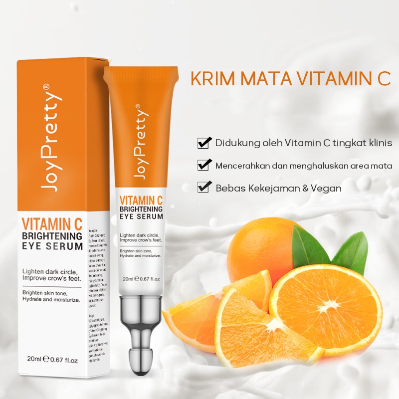 DADAWARD Whitening Eye Serum Cream Mata Essence - Perawatan Mata Serum Mata Vitamin C Eye Treatment Mencerahkan Melembabkan Antioksidan Remove Dark Circles Eye Bags Menyamarkan kerutan Mata(20 ml)