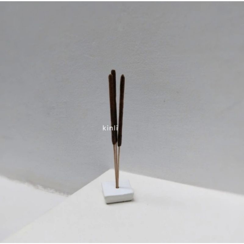 petite blanc concrete incense stick holder tempat dupa