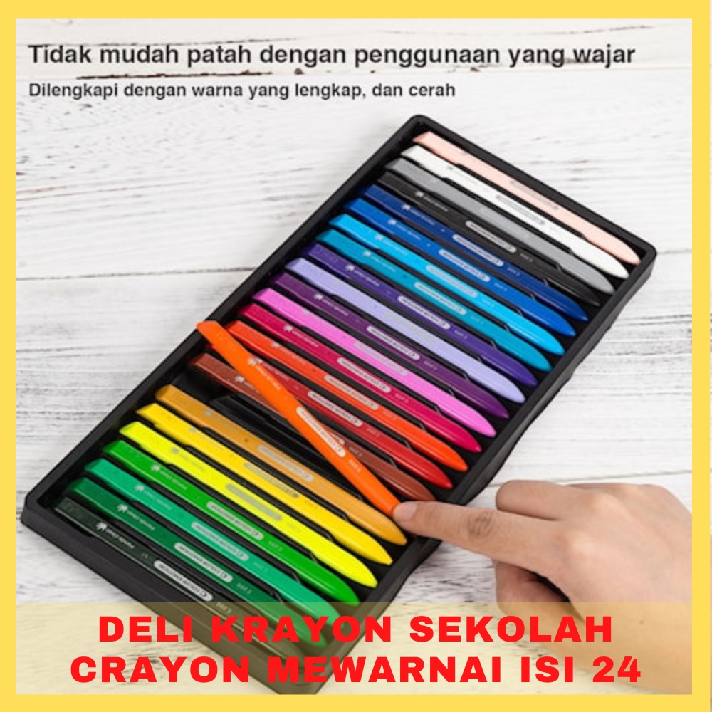 

DELI KRAYON SEKOLAH CRAYON MEWARNAI ISI 24 WARNA CERAH BENTUK SEGITIGA TIDAK BERACUN