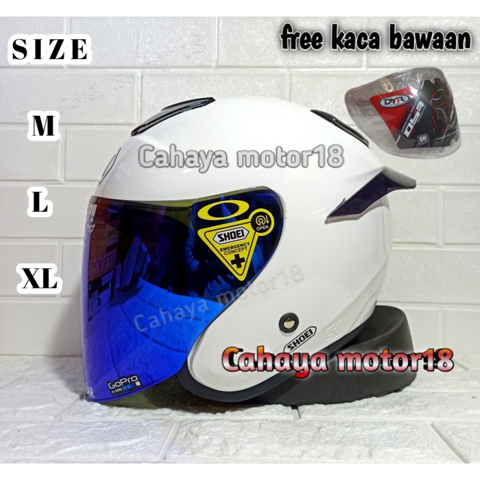 Helm Helm Kyt Kyoto Replika WhitePutih Merk DyrCostum Shoe Clone Paket