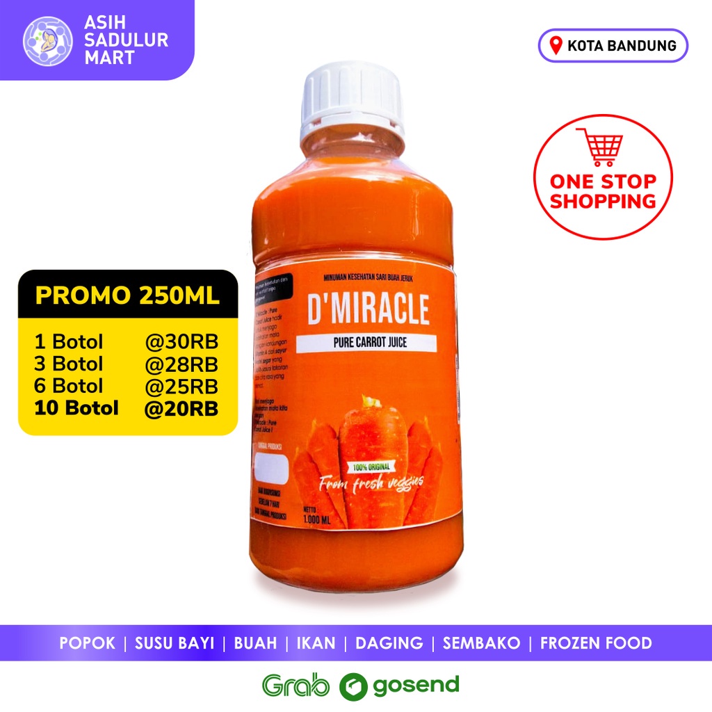 

Sari Wortel D'Miracle 250ml Pure Wortel Juice Promo Bandung