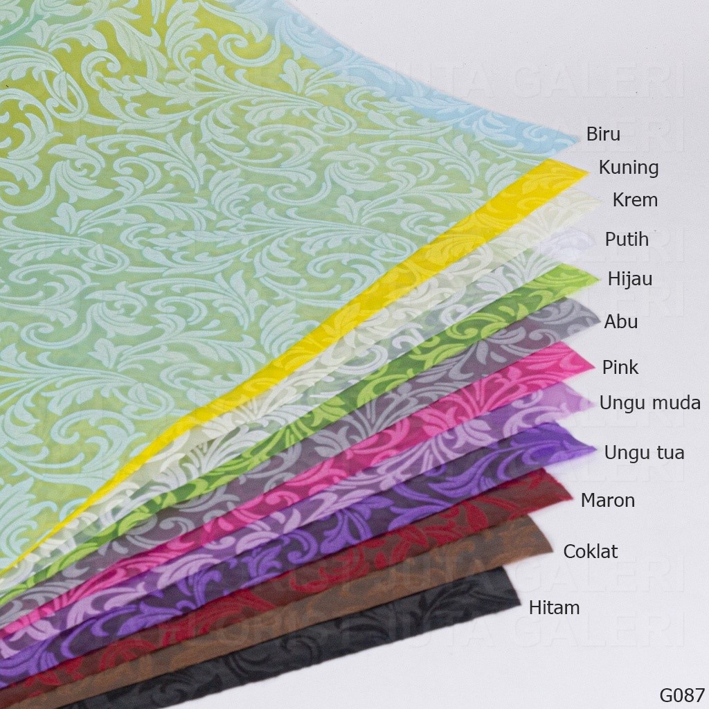 

Kertas kado / kertas buket / Kertas PP Bordir Batik G087 (Isi 5)