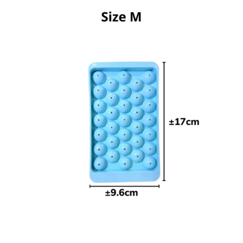 Cetakan Es Batu Bulat 33 / Cetakan Jelly Round Ice Cube Tray 33 Slot 33 butir