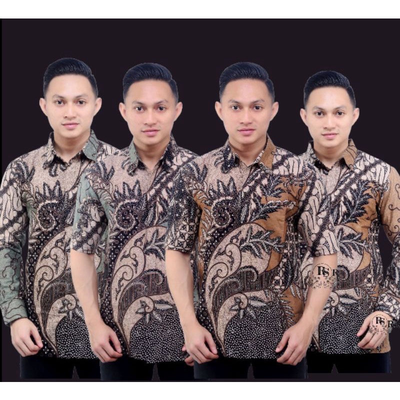 Baju Batik Pria Kemeja Lengan Panjang Pendek Terbaru Terlaris Bahan Katun M L XL XXL