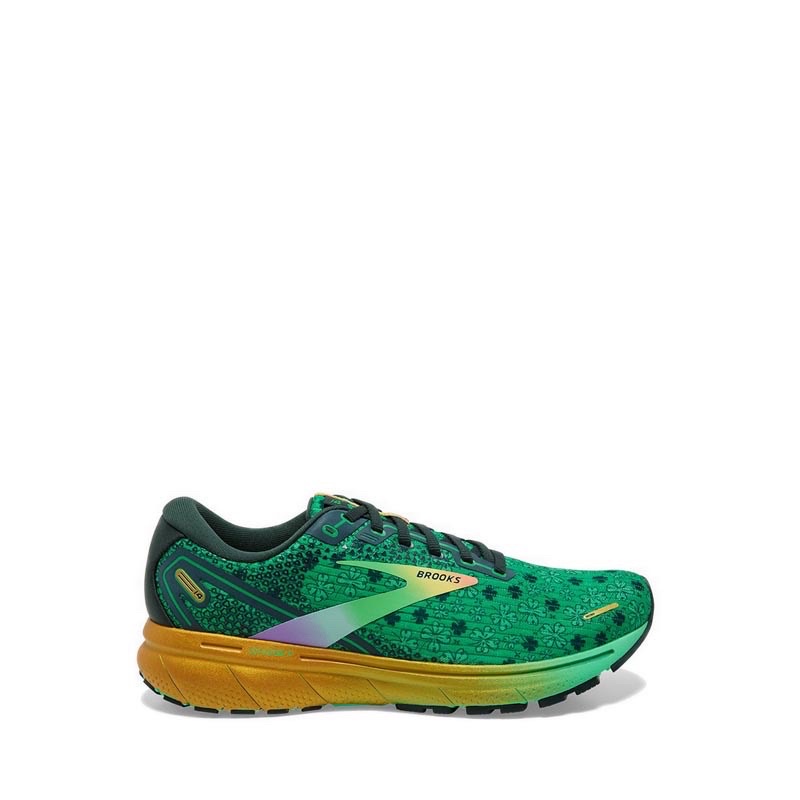 Sepatu original Brooks Ghost 14 Run Lucky Men's Running Shoes Green